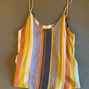 Striped flowy tank top with rope-like straps